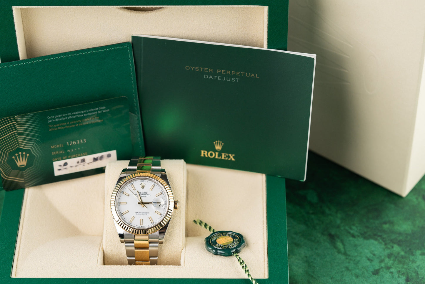 Rolex Datejust 41 White Index Dial 126333 Two Tone Yellow Gold 2020 Model