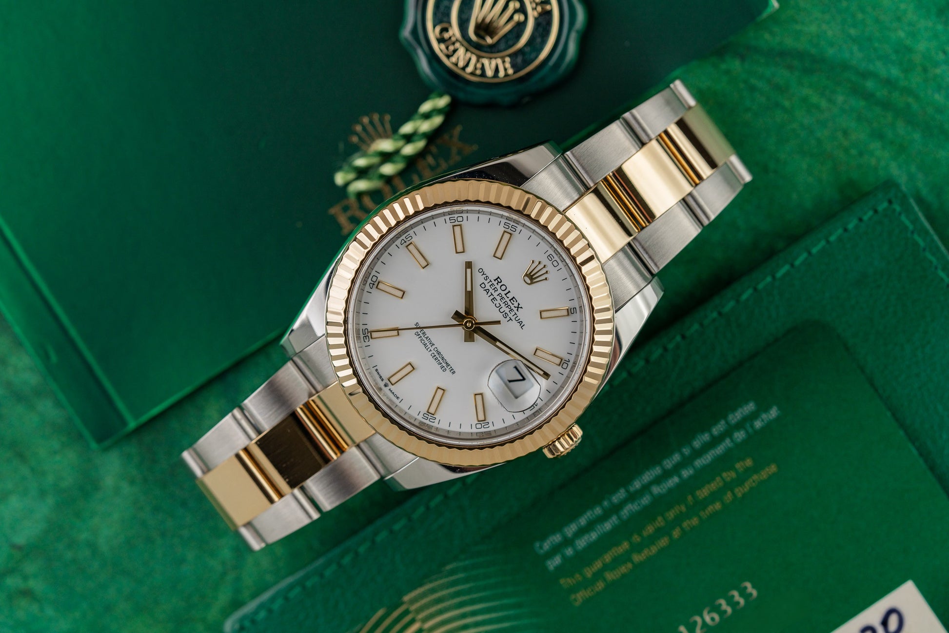 Rolex Datejust 41 White Index Dial 126333 Two Tone Yellow Gold 2020 Model