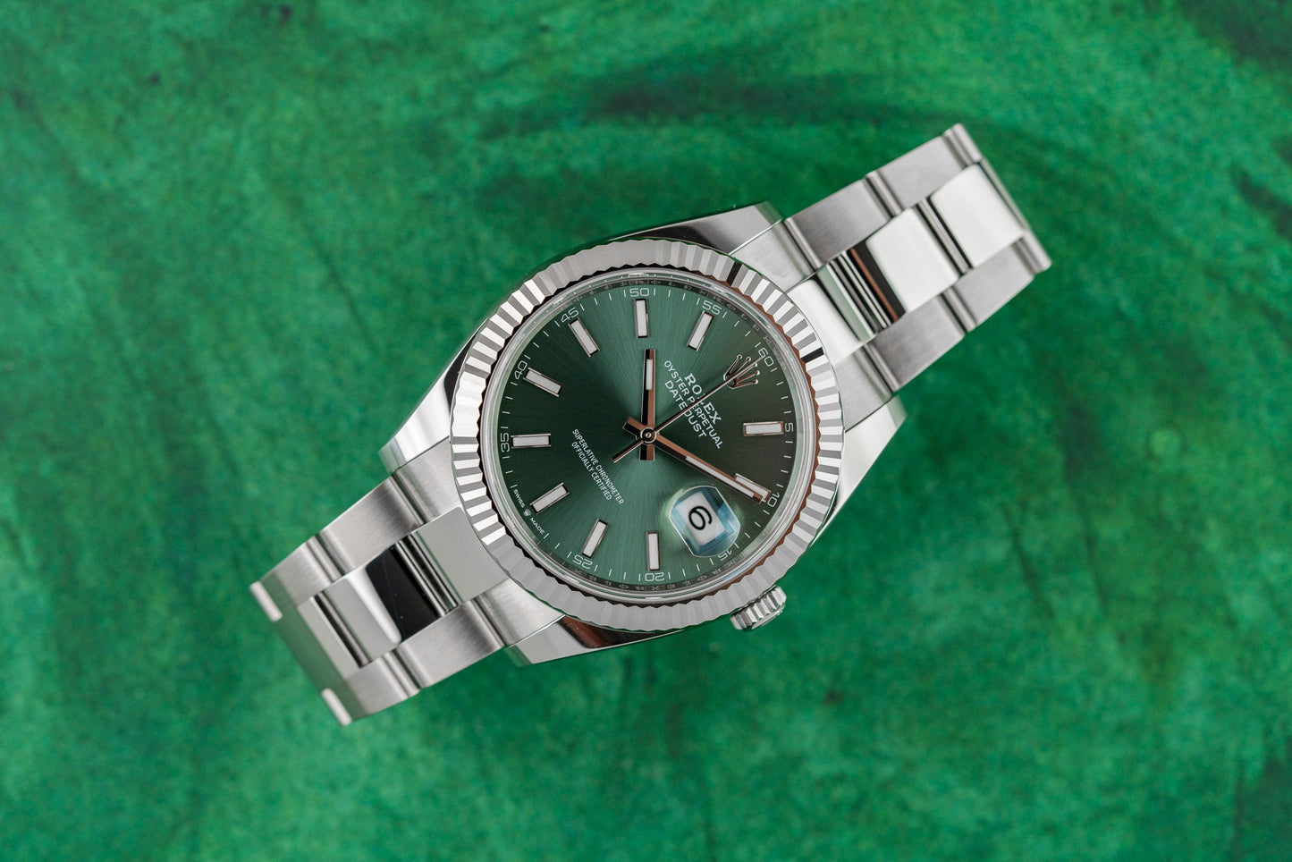 Rolex Datejust 41 Mint Green Dial 126334 - The Watch Business Sydney