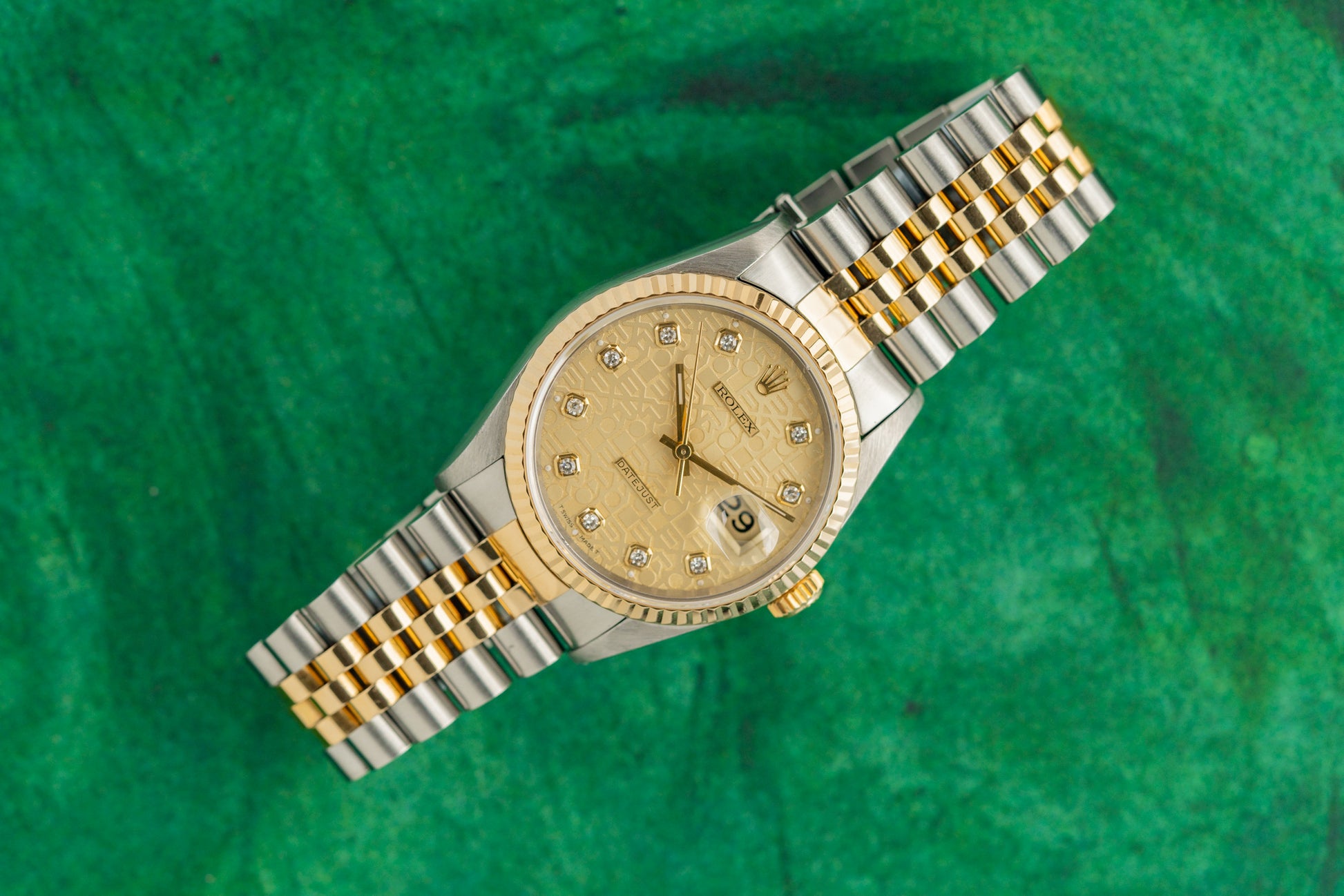 Rolex Datejust 36 Computer Diamond Dial 16233 Two Tone Yellow