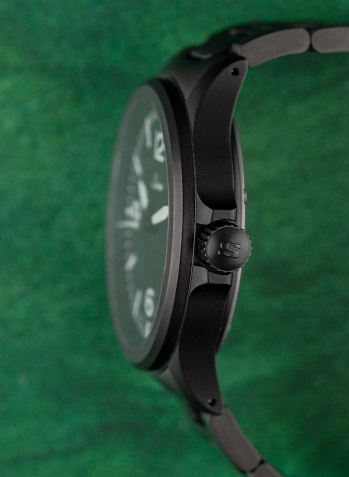 Sinn 856 S Pilot Watch Black Dial Crown Side Case - The Watch Business Sydney