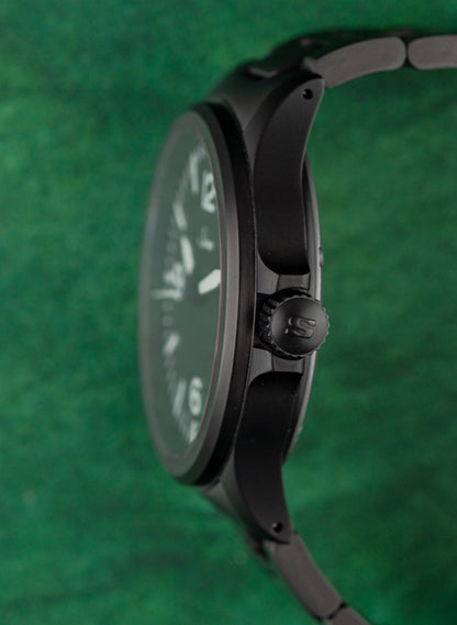 Sinn 856 S Pilot Watch Black Dial Crown Side Case - The Watch Business Sydney