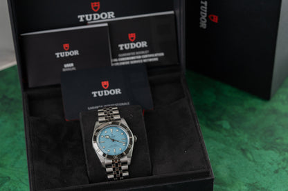 Tudor Black Bay 54 79000 Lagoon Blue Dial Full Set Box and Papers 2025 - The Watch Business Sydney