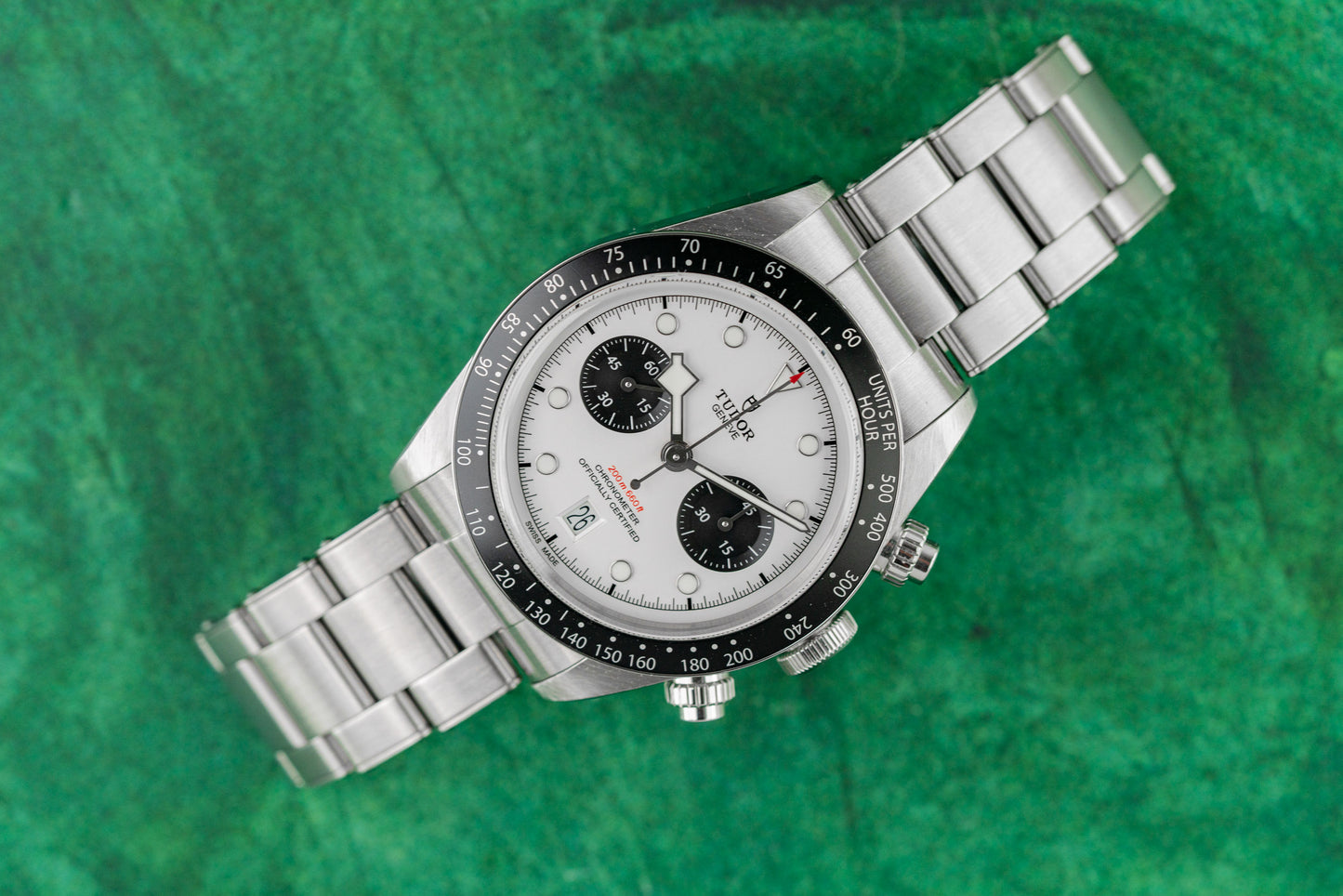 Tudor Black Bay Chrono 79360N Panda White Dial Black Chronograph Counters - The Watch Business Sydney
