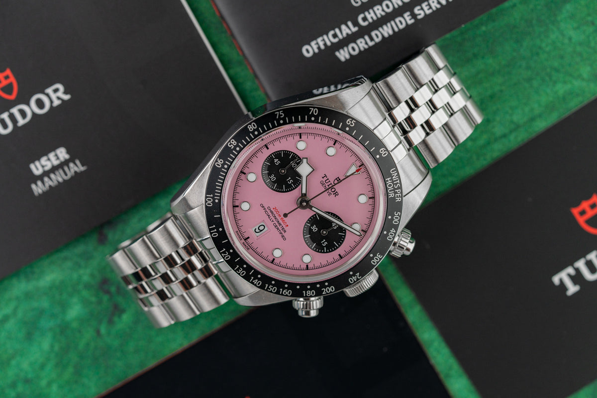Tudor Black Bay Chrono 79360N Pink Dial with Manuals - The Watch Business Sydney
