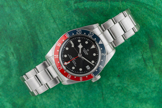 Tudor Black Bay GMT 79830RB Black Dial Burgundy Blue Pepsi Bezel - The Watch Business Sydney