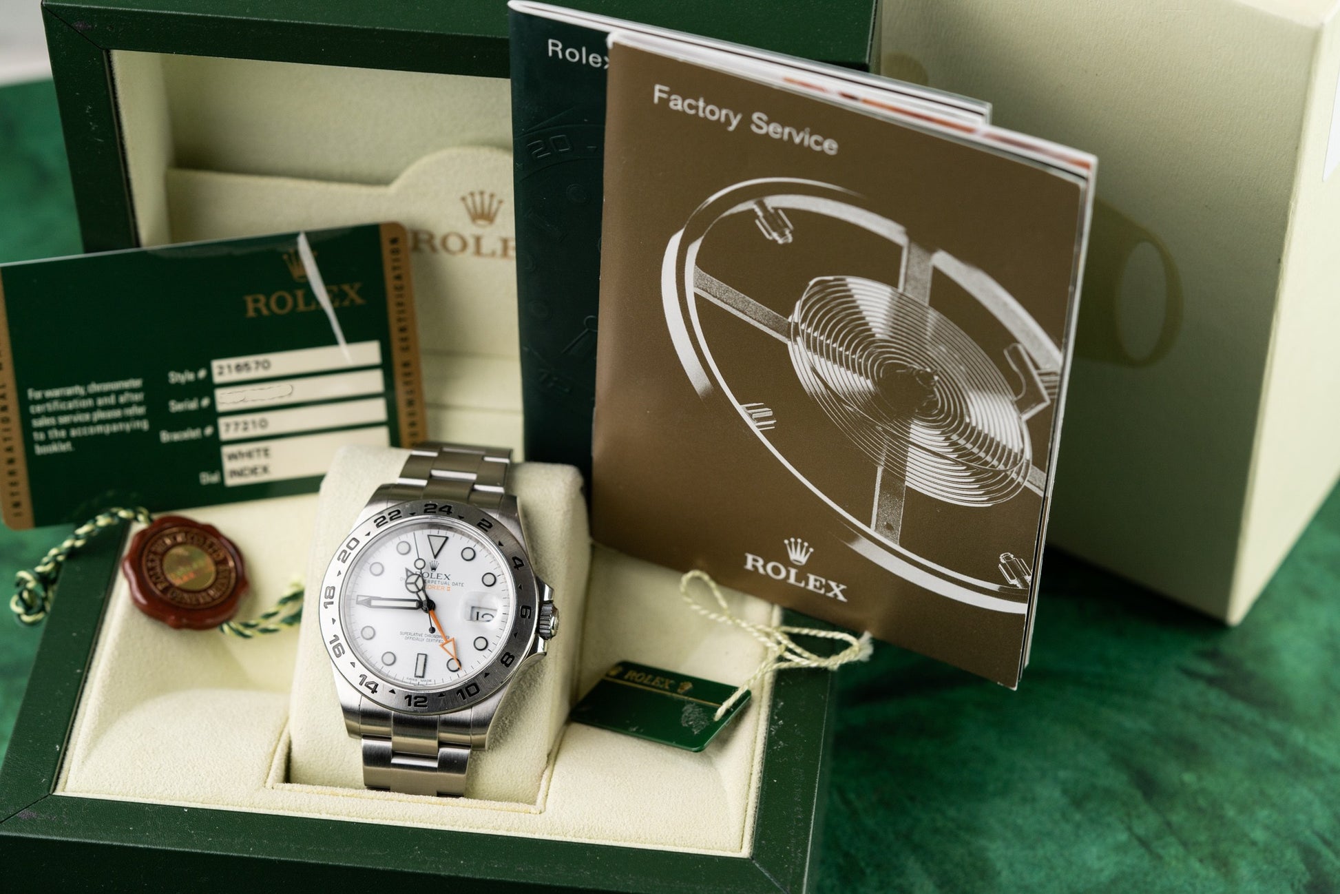 Rolex Explorer II 216570 White Polar Dial Stainless Steel 2013 Model