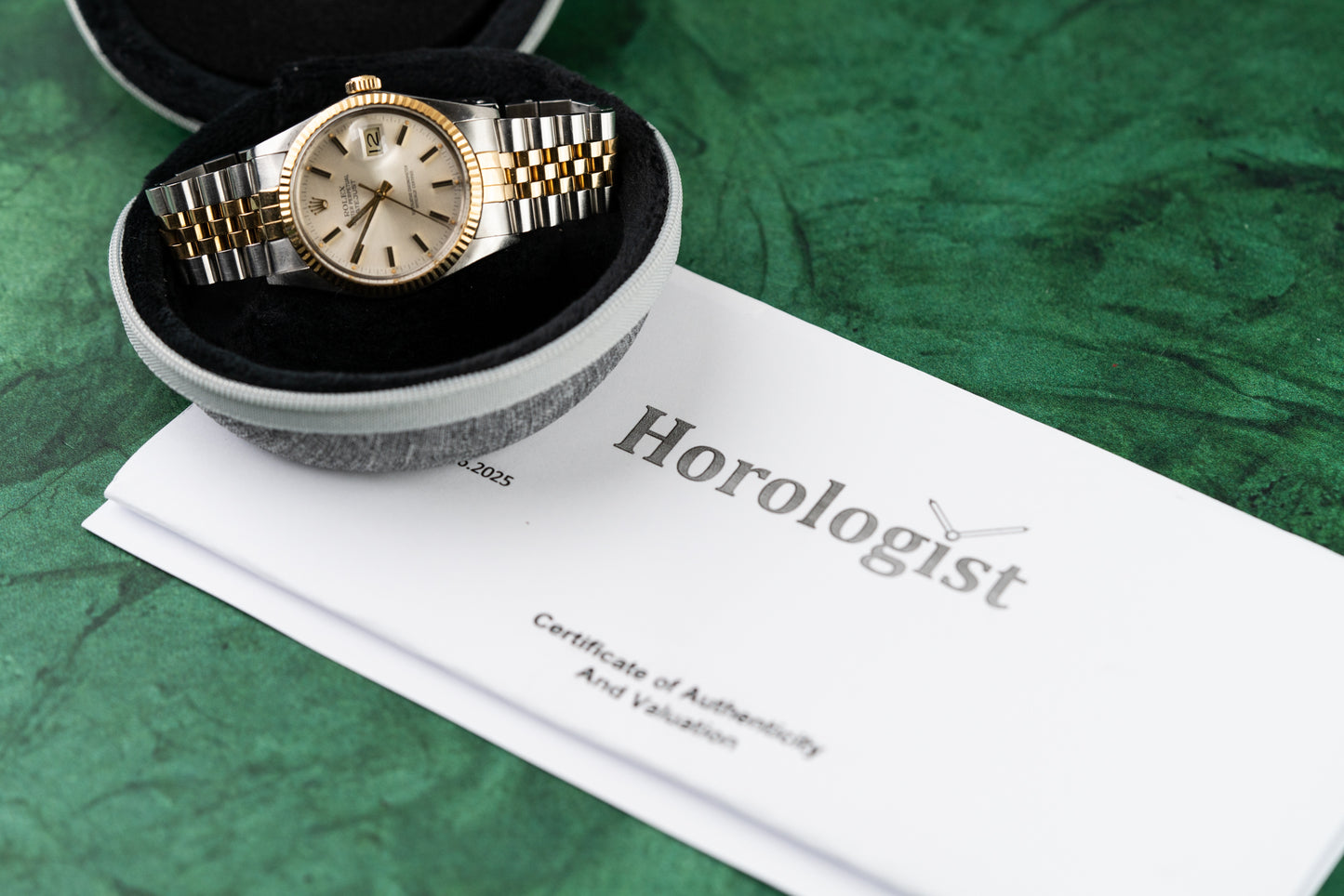 Rolex Datejust 36 Silver Dial 16013 Two Tone Yellow Gold 1985 Model
