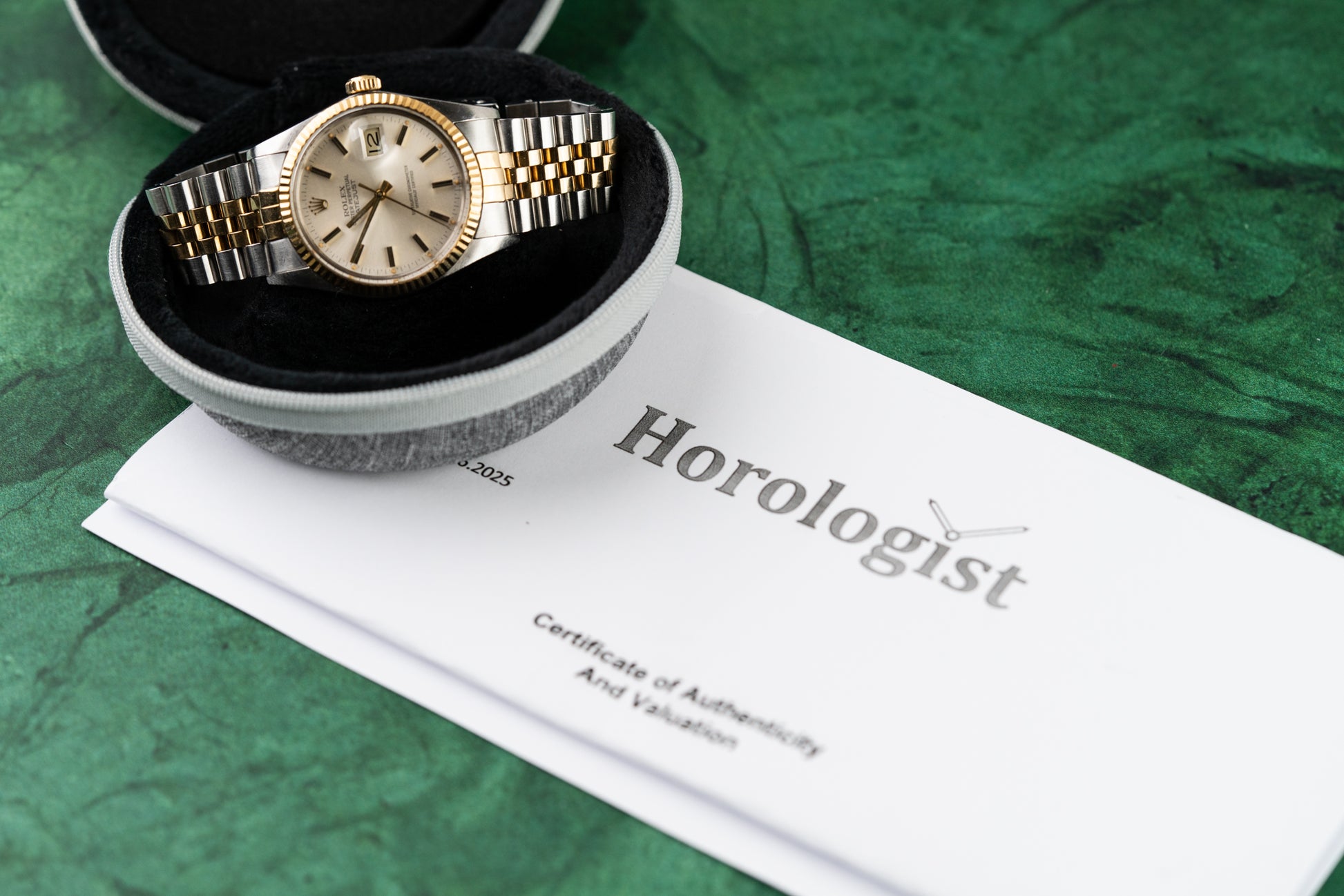 Rolex Datejust 36 Silver Dial 16013 Two Tone Yellow Gold 1985 Model