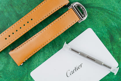Cartier Santos De Cartier WSSA0029 Medium White Dial Brown Leather Strap - Sydney