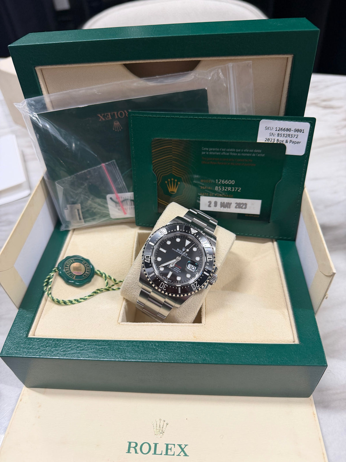 Rolex Sea-Dweller 43 126600 Full Set Box Papers 2023 - The Watch Business Sydney