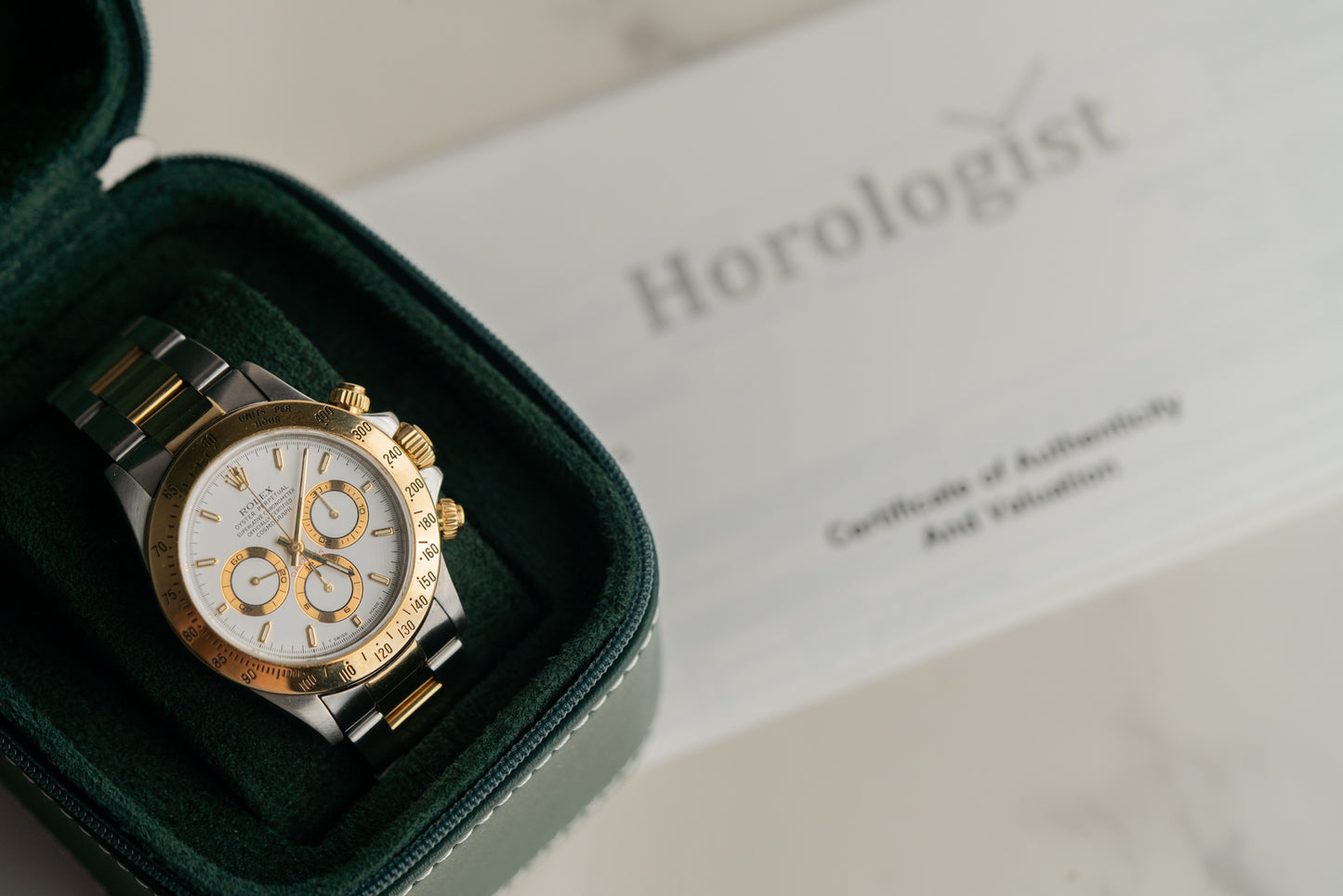 Rolex Daytona Zenith16523 White Dial Two Tone Yellow Gold 1996 Model