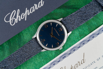 Chopard L.U.C. Blue Dial 168592-3002 dial close-up - Pre-Owned Sydney