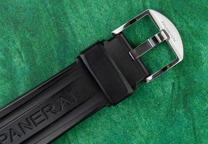 Panerai Luminor PAM00090 - Stainless steel, 44mm with power reserve, 2002 model. Iconic vintage Panerai with patina. Full set plus extra strap. Shop in Sydney.