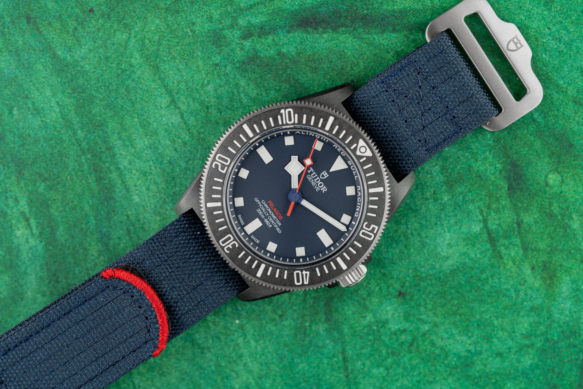 Tudor Pelagos FXD Alinghi Red Bull Racing M25707KN Blue Dial Carbon 2024 - The Watch Business Sydney