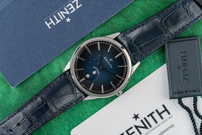 Zenith Elite Moonphase 03.3101.692/02.C922 Romeo dial close-up - Pre-Owned Sydney