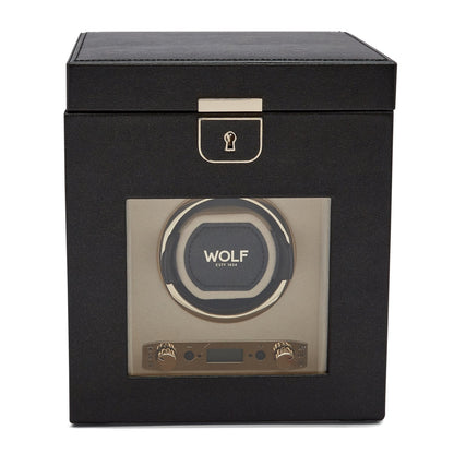 Wolf Palermo Single Watch Winder Black - The Watch Business