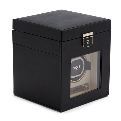 Wolf Palermo Single Watch Winder Black - The Watch Business