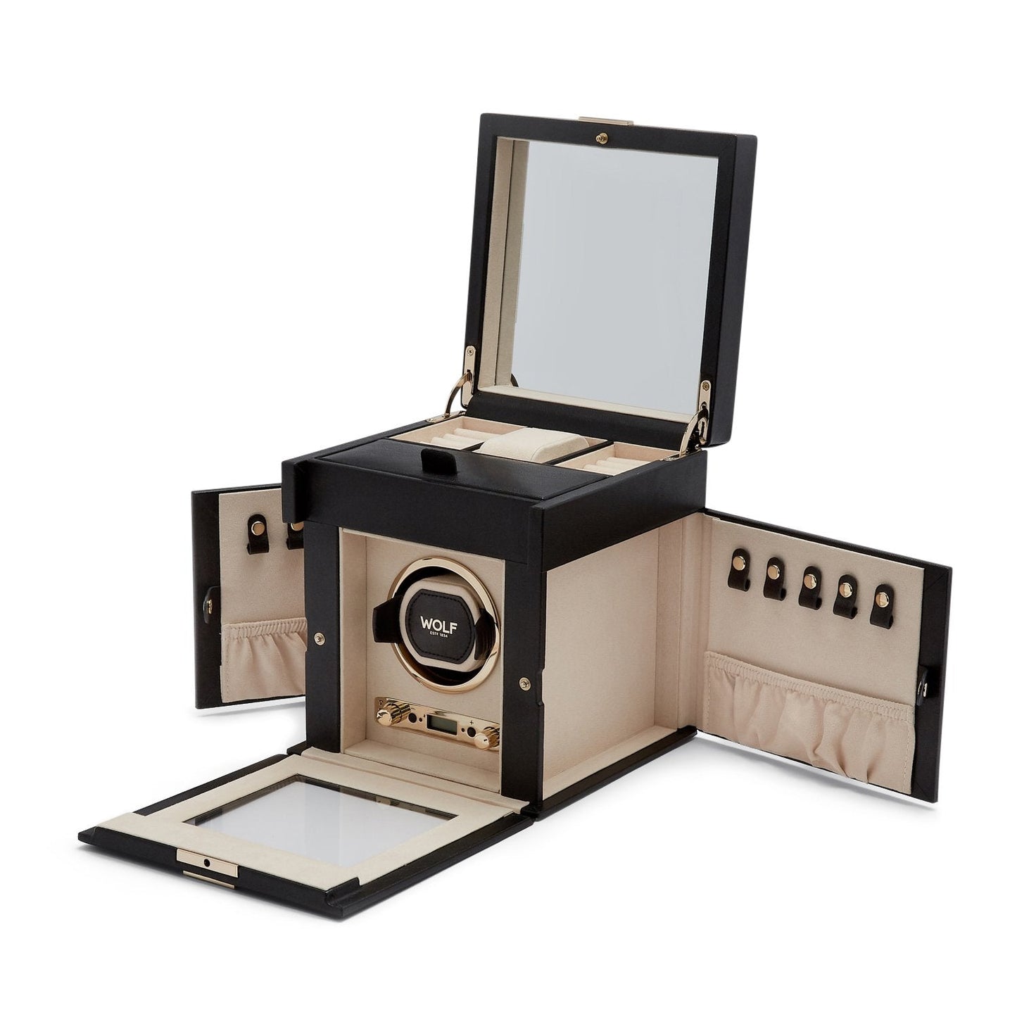 Wolf Palermo Single Watch Winder Black - The Watch Business