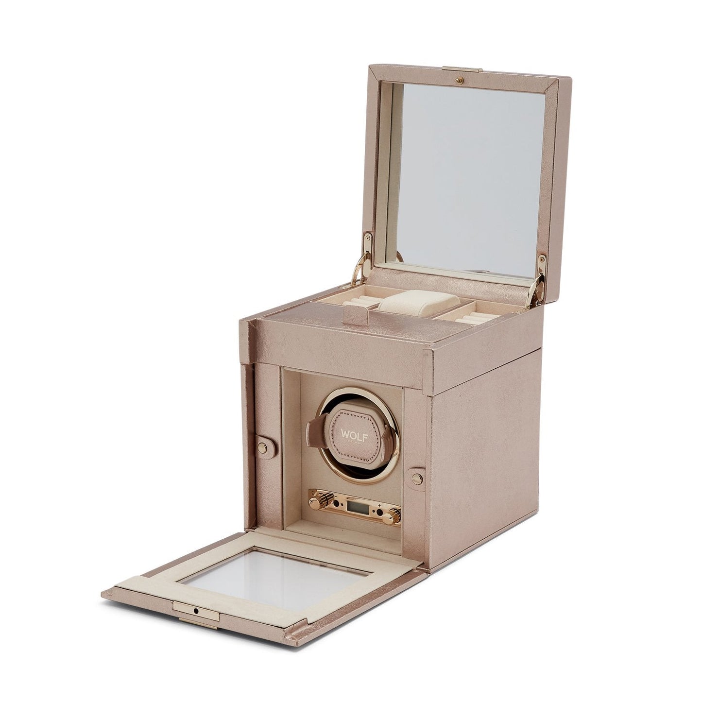 Wolf Palermo Single Watch Winder Rose Gold - The Watch Business