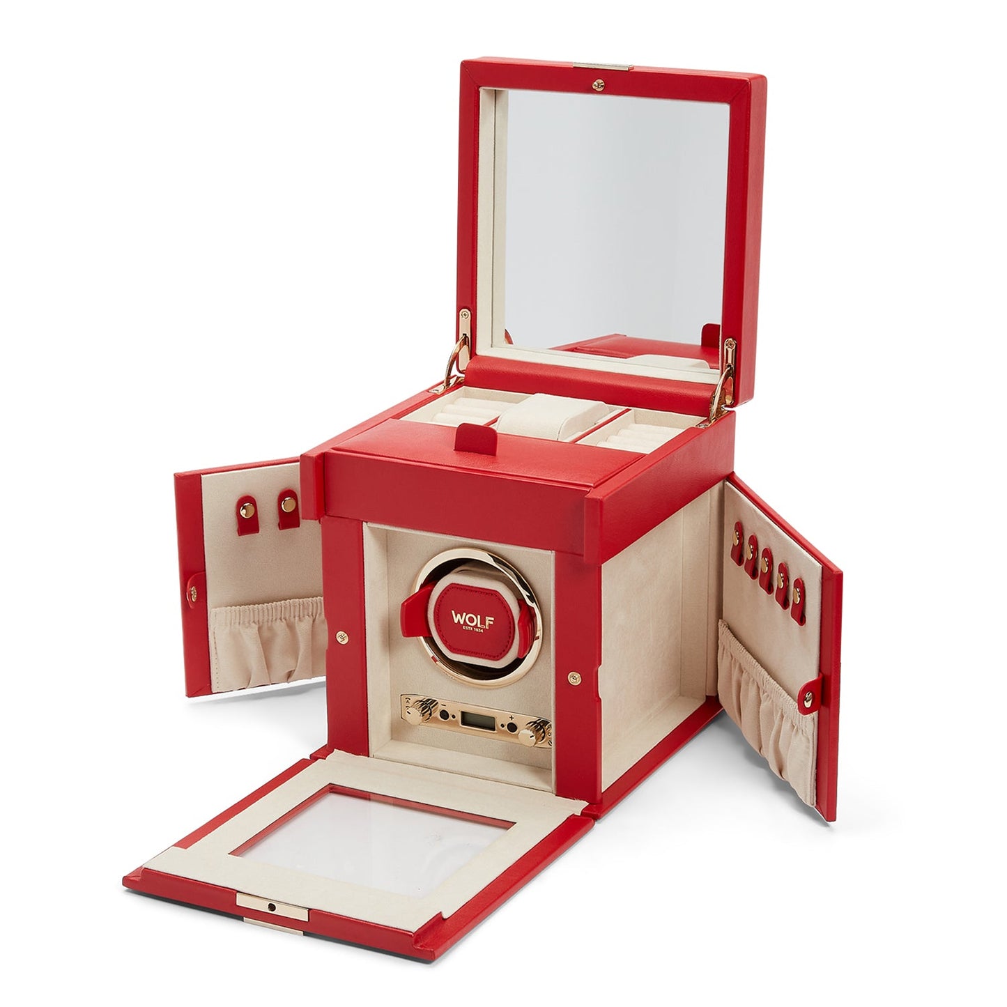 Wolf Palermo Single Watch Winder Red - The Watch Business