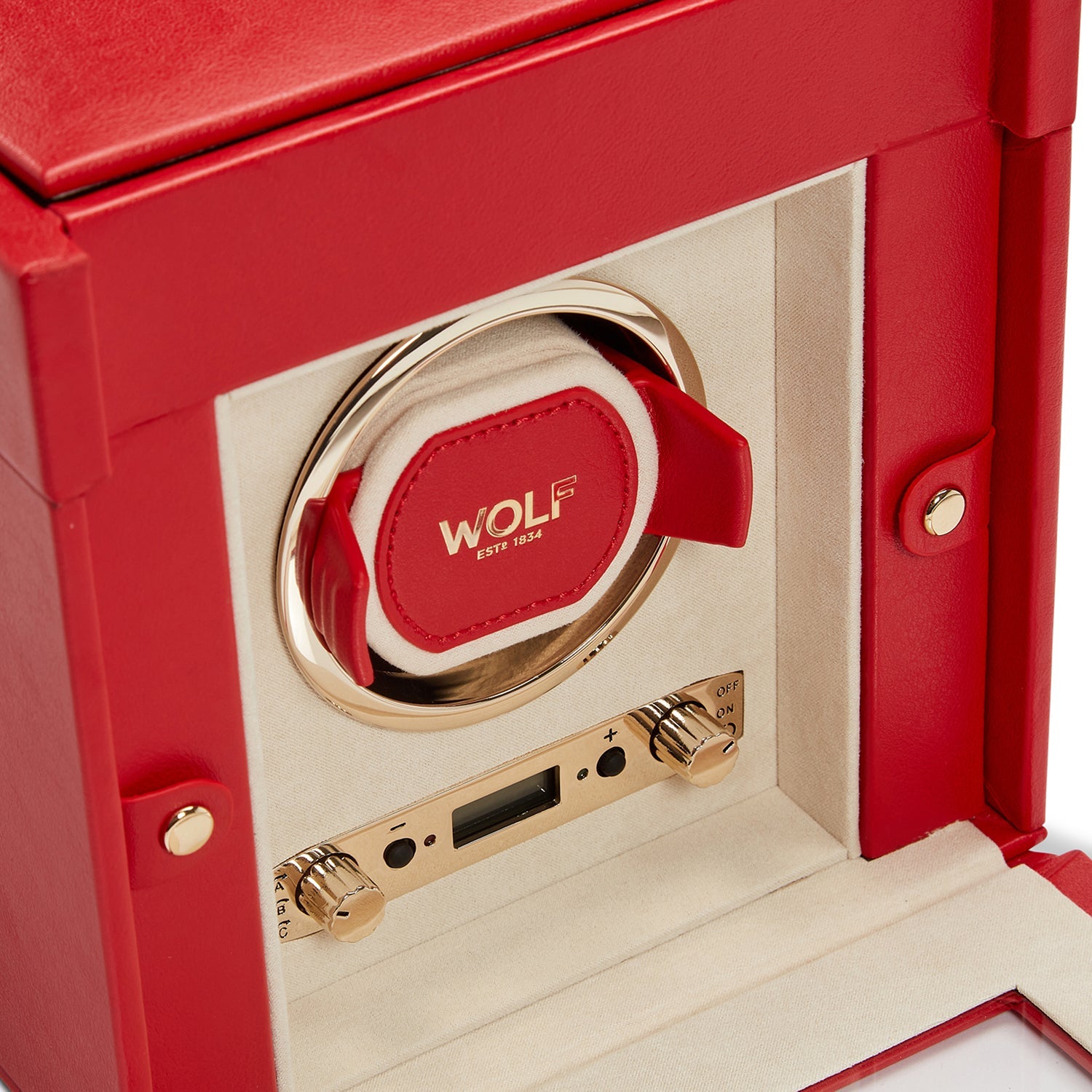 Wolf Palermo Single Watch Winder Red - The Watch Business