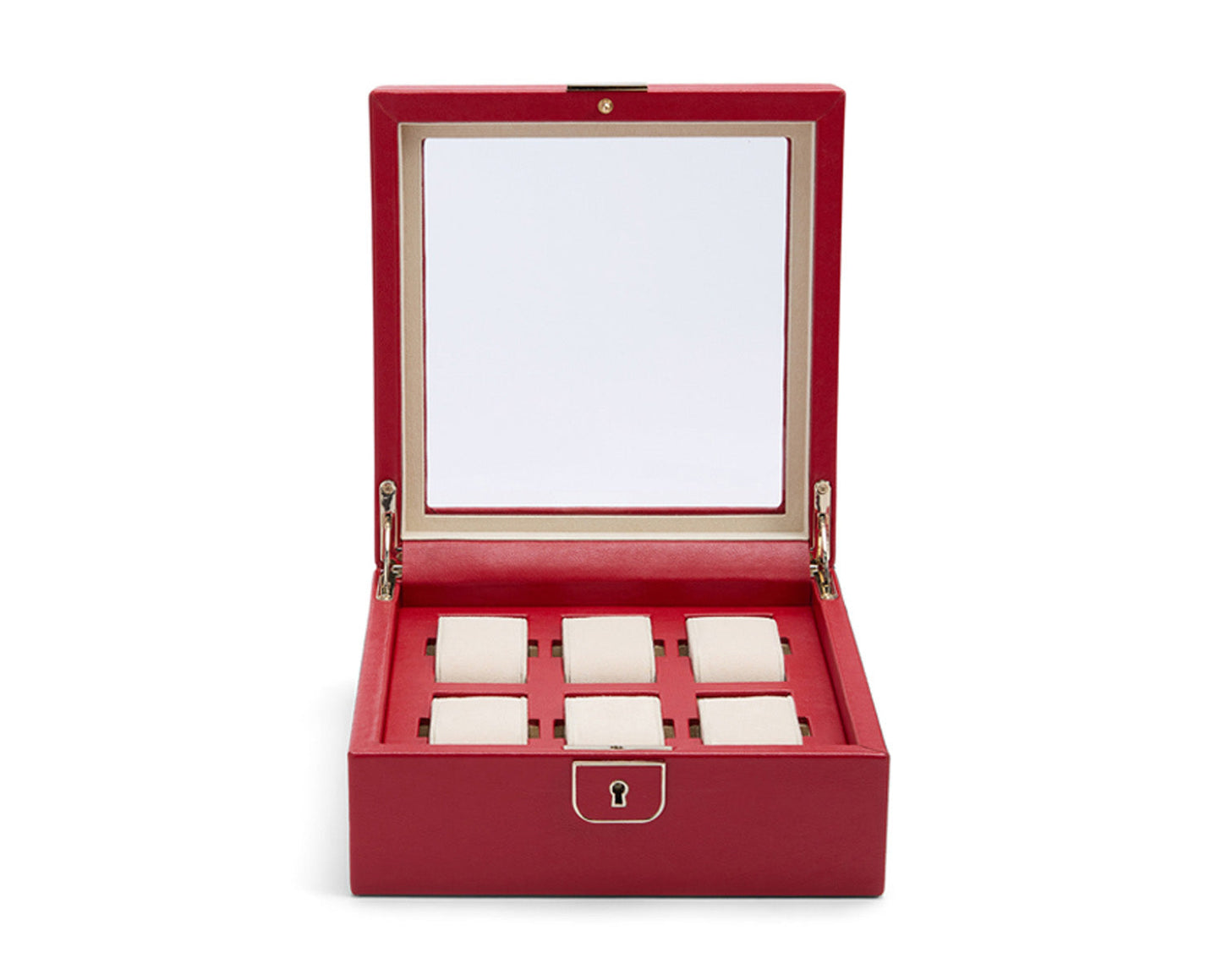 Wolf Palermo 6 Piece Watch Box Red - The Watch Business