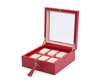 Wolf Palermo 6 Piece Watch Box Red - The Watch Business