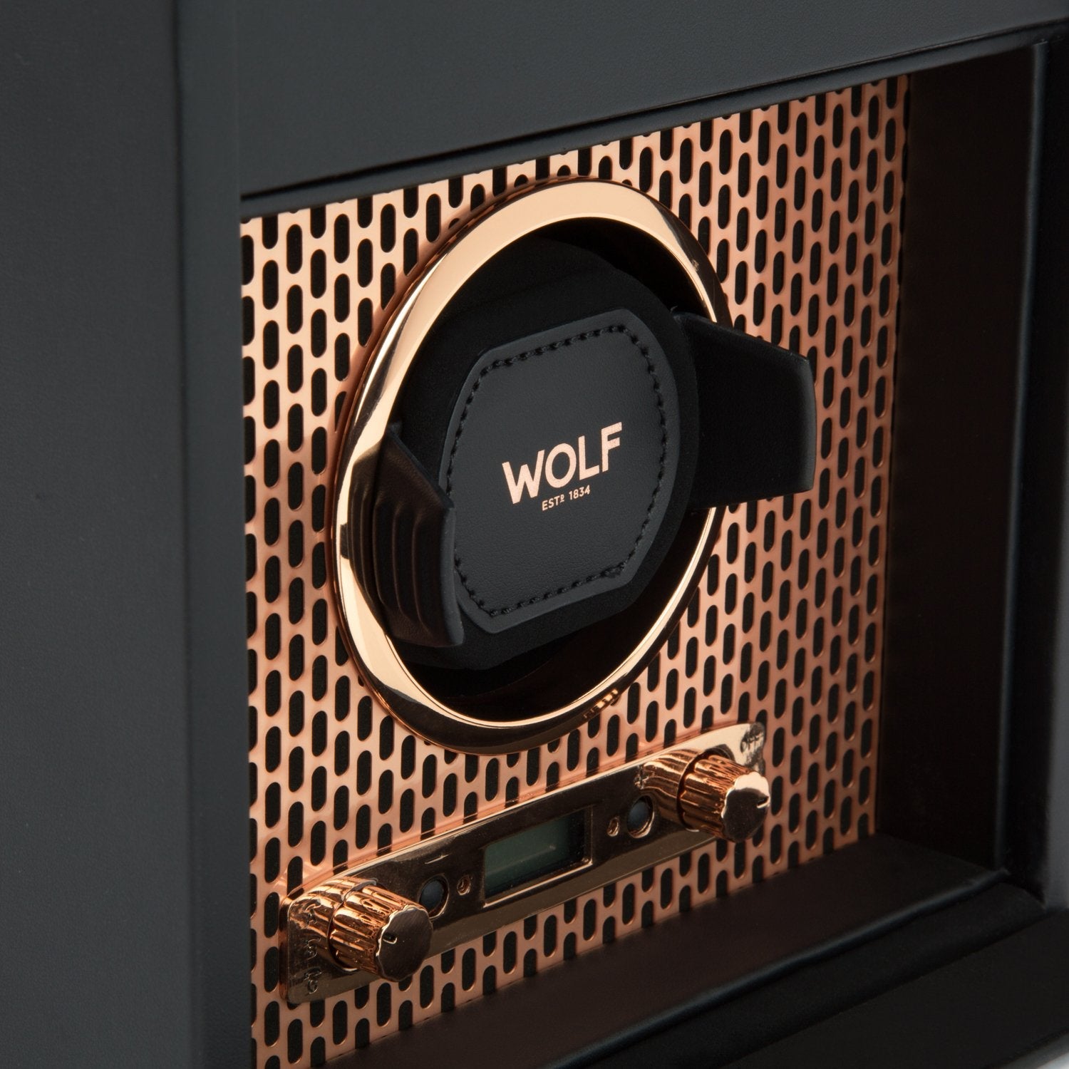 Wolf Axis Single Winder with Storage Copper Plated - The Watch Business