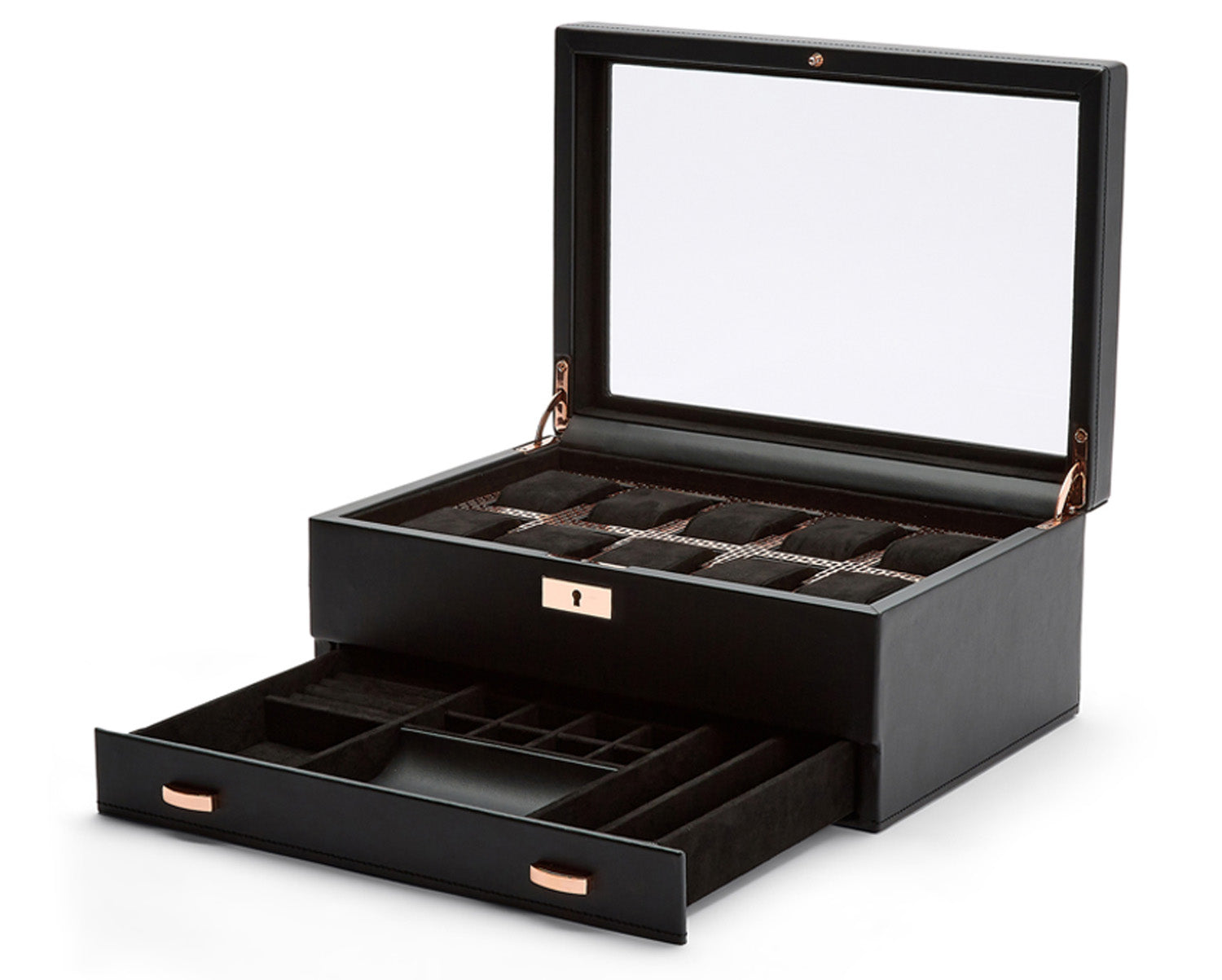 Wolf Axis 10 Piece Watch Box with Drawer - The Watch Business