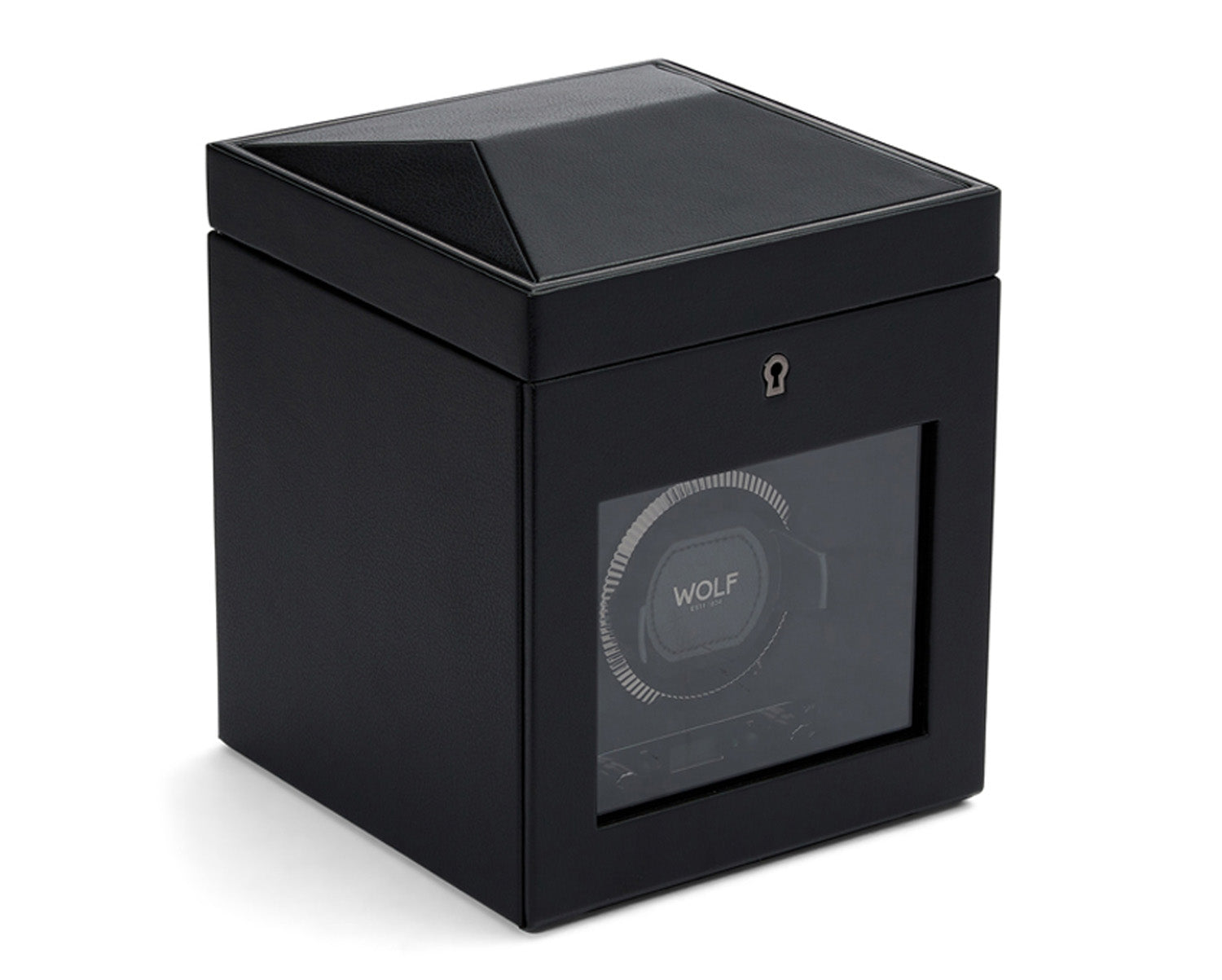 Wolf British Racing Single Watch Winder with Storage Black - The Watch Business