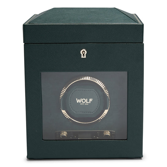 Wolf Brit Racing Green Single Watch Winder - The Watch Business