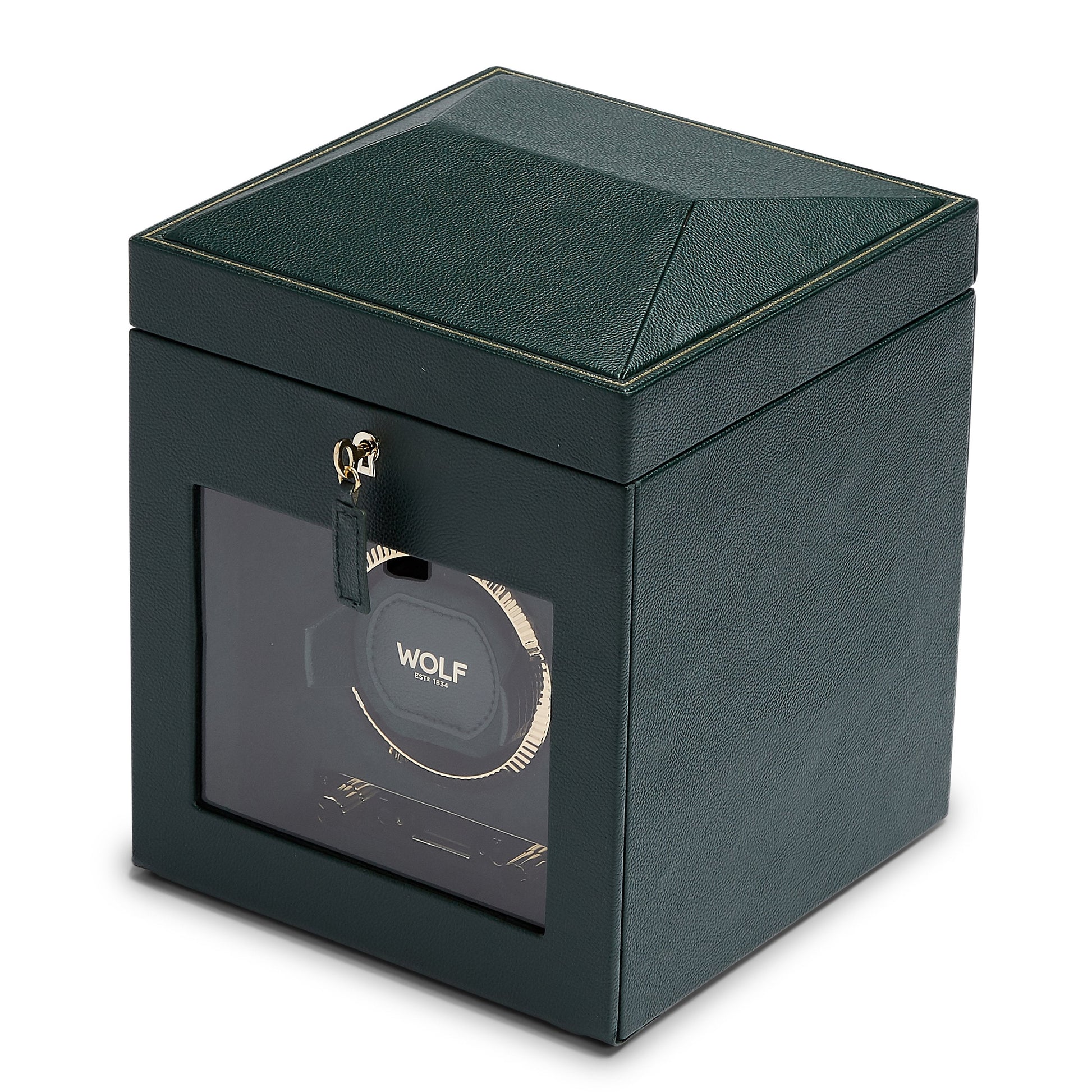 Wolf Brit Racing Green Single Watch Winder - The Watch Business