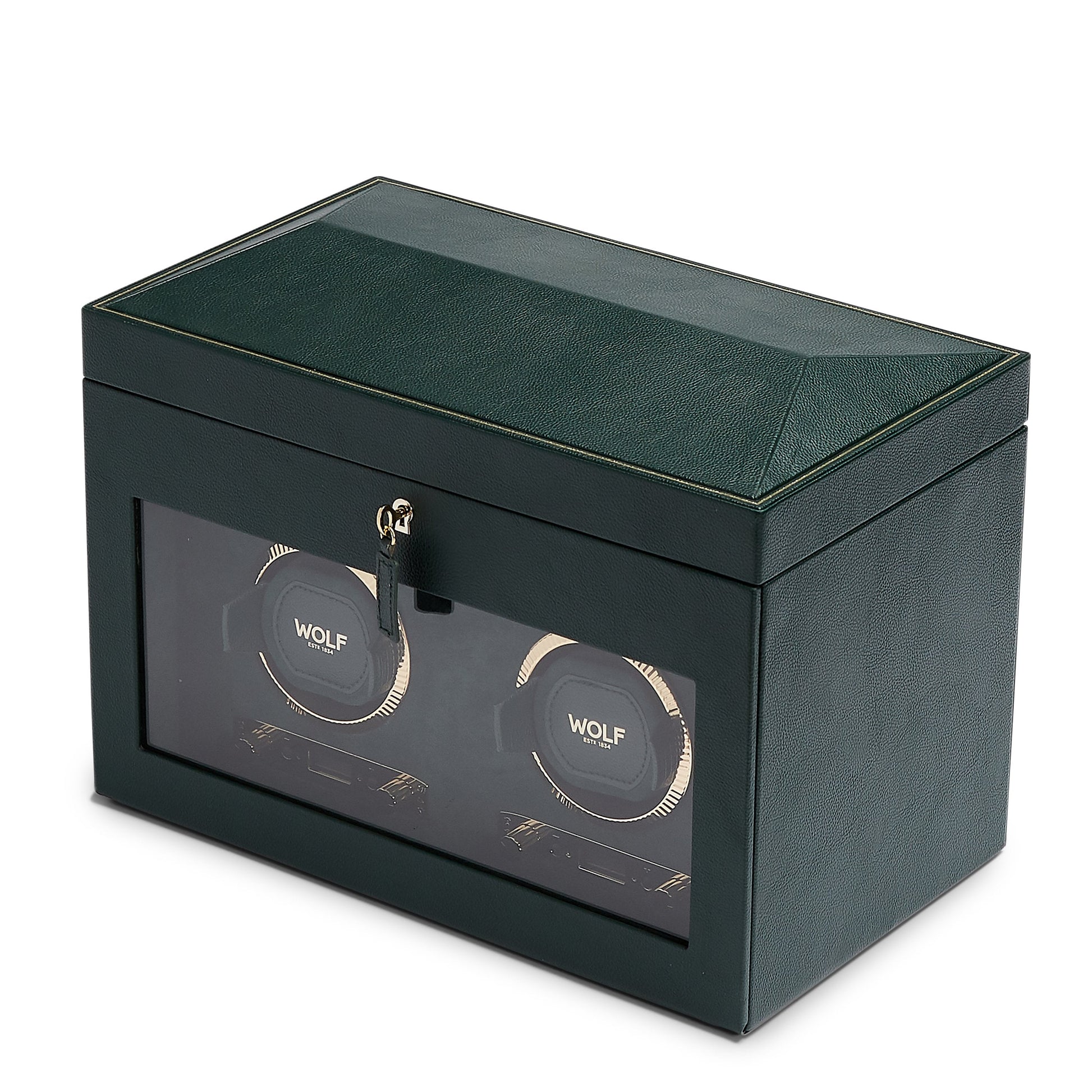 Wolf Brit Racing Green Double Watch Winder - The Watch Business