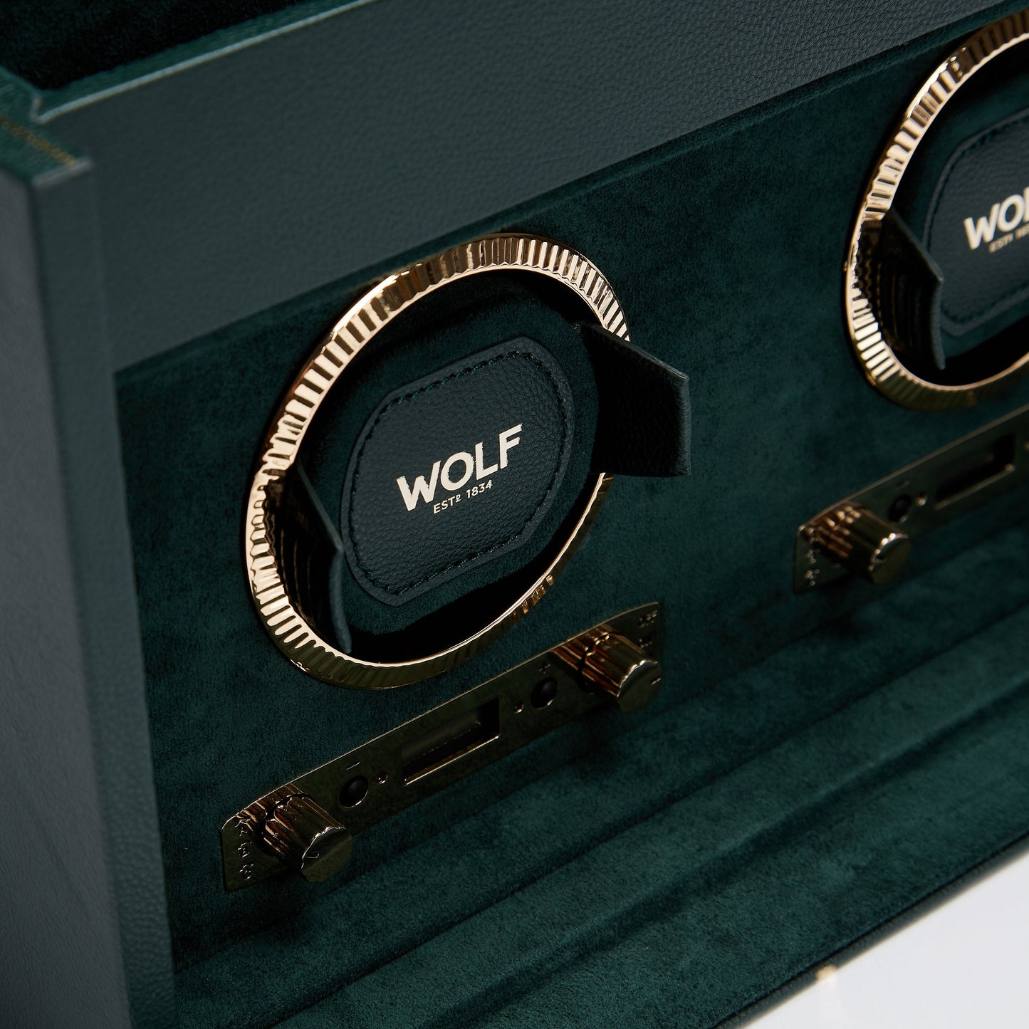 Wolf Brit Racing Green Double Watch Winder - The Watch Business