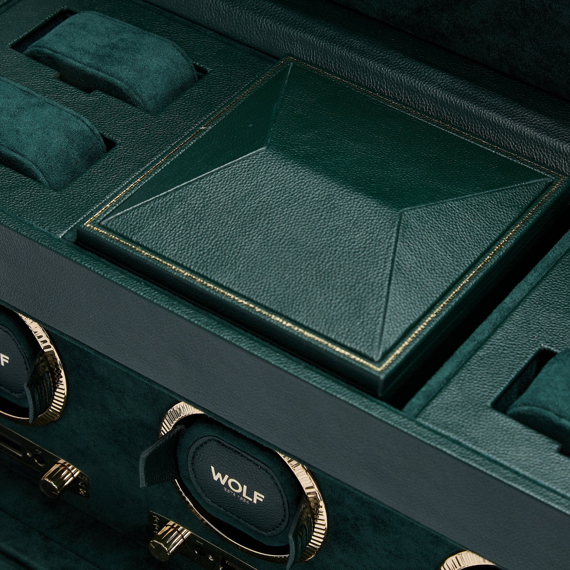 Wolf Brit Racing Green Triple Watch Winder - The Watch Business