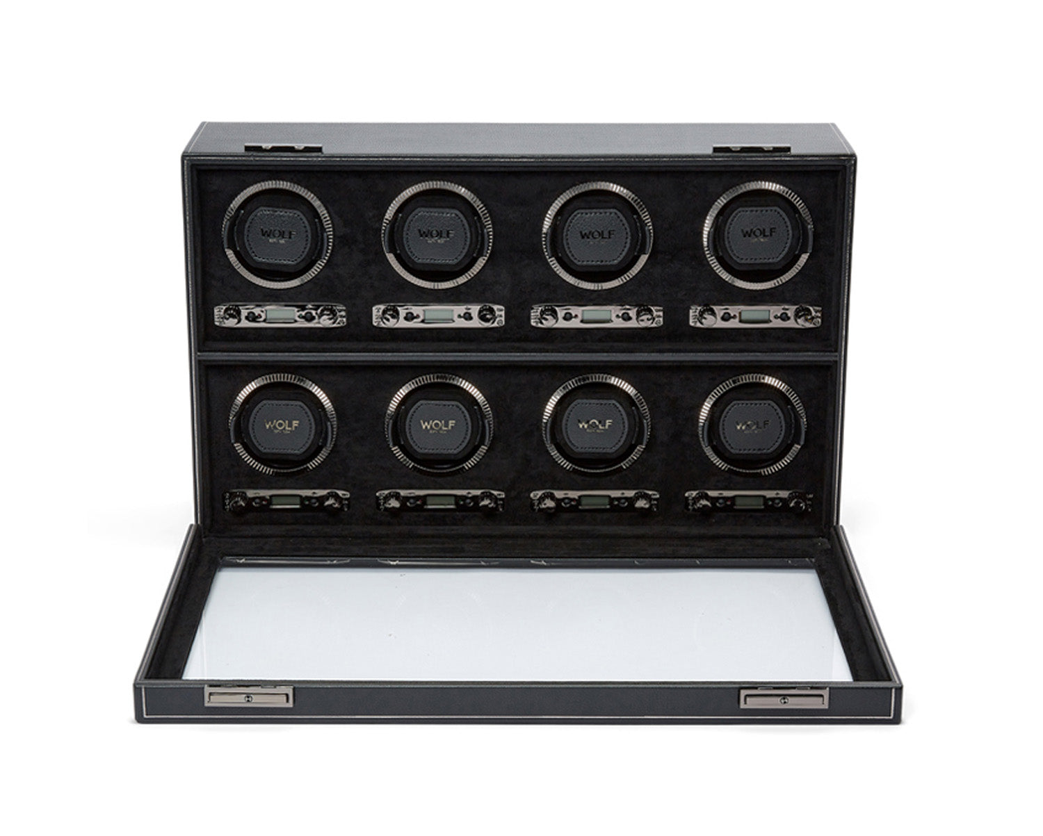 Wolf British Racing 8 Piece Watch Winder Black - The Watch Business