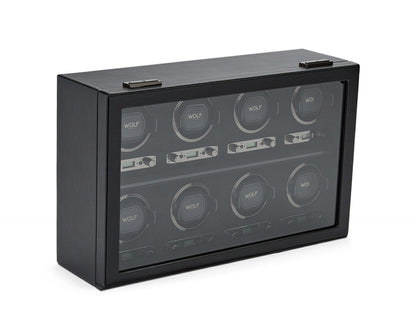 Wolf British Racing 8 Piece Watch Winder Black - The Watch Business