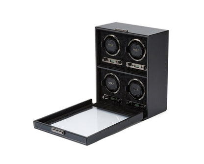 Wolf British Racing 4 Piece Watch Winder Black - The Watch Business