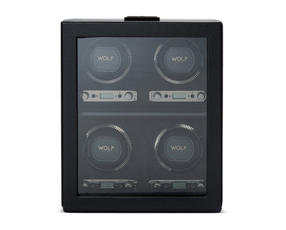 Wolf British Racing 4 Piece Watch Winder Black - The Watch Business