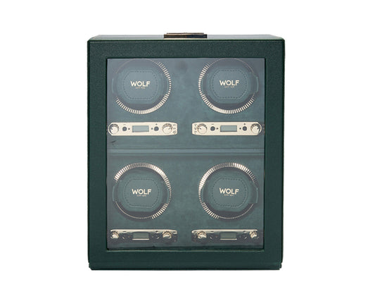 Wolf British Racing Green 4 Piece Watch Winder - The Watch Business