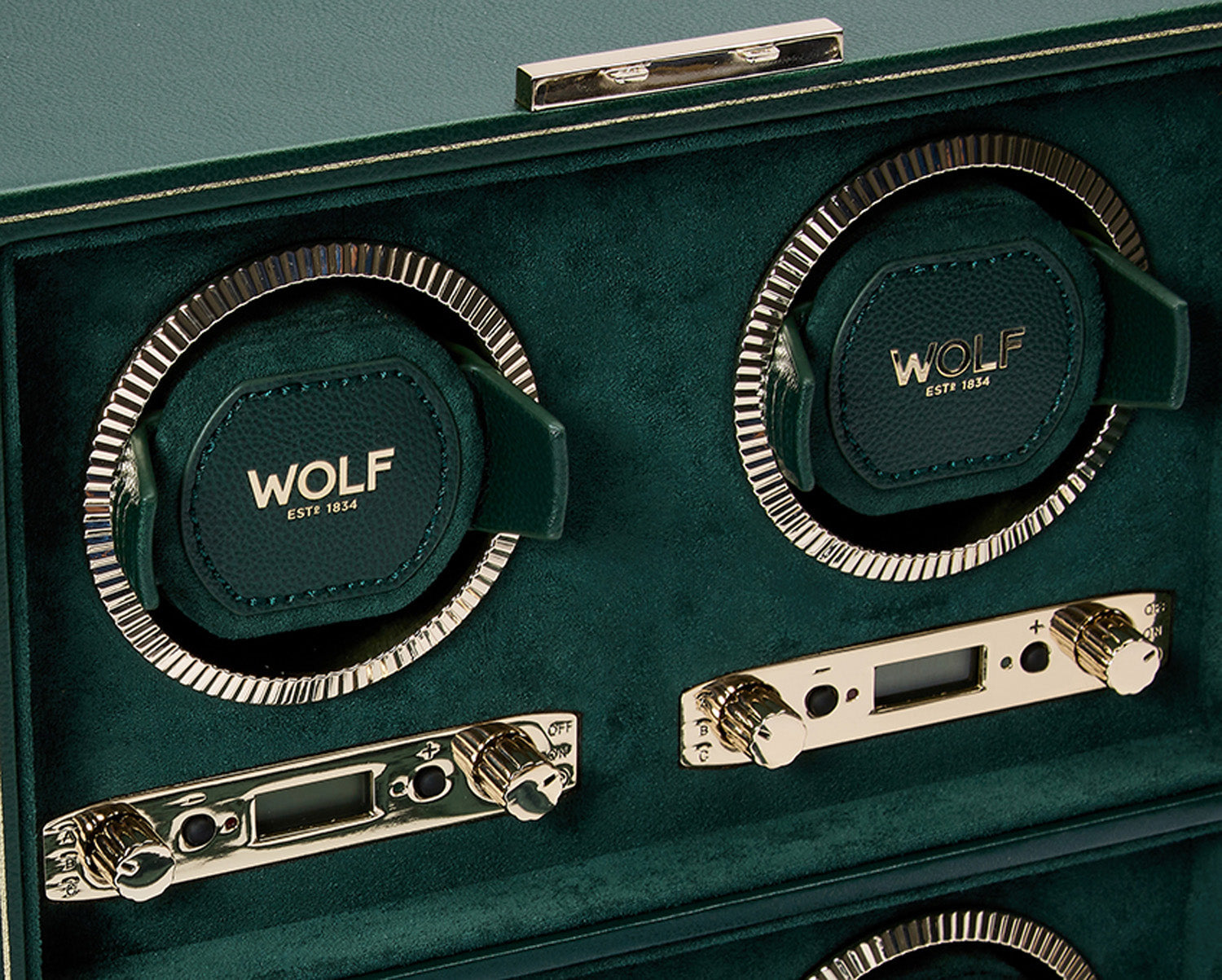 Wolf British Racing Green 4 Piece Watch Winder - The Watch Business